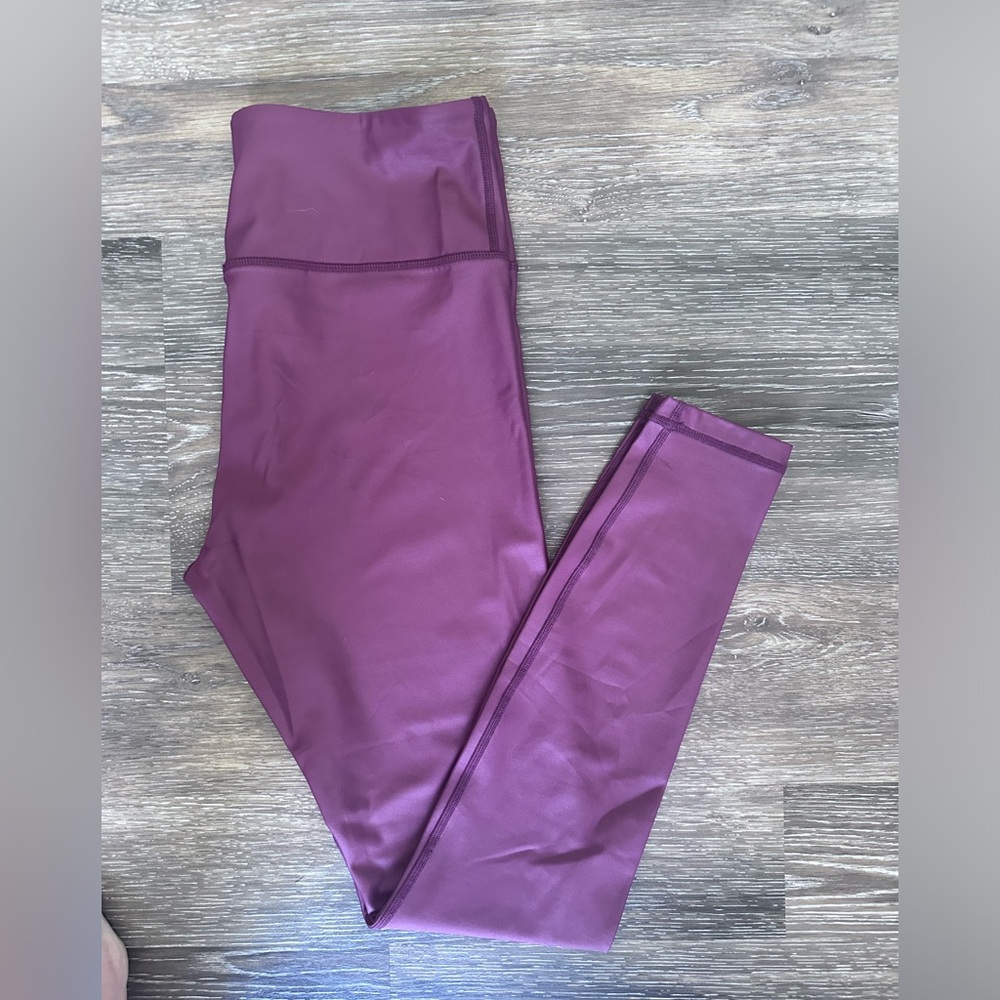 Cranberry metallic 7/8 length Zyia LNT leggings